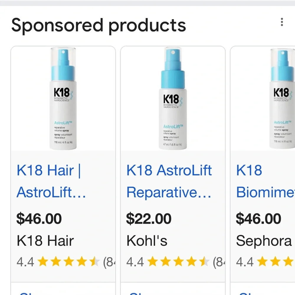 K 18 Biomimetic Hairscience AstroLift Reparative Volume Spray